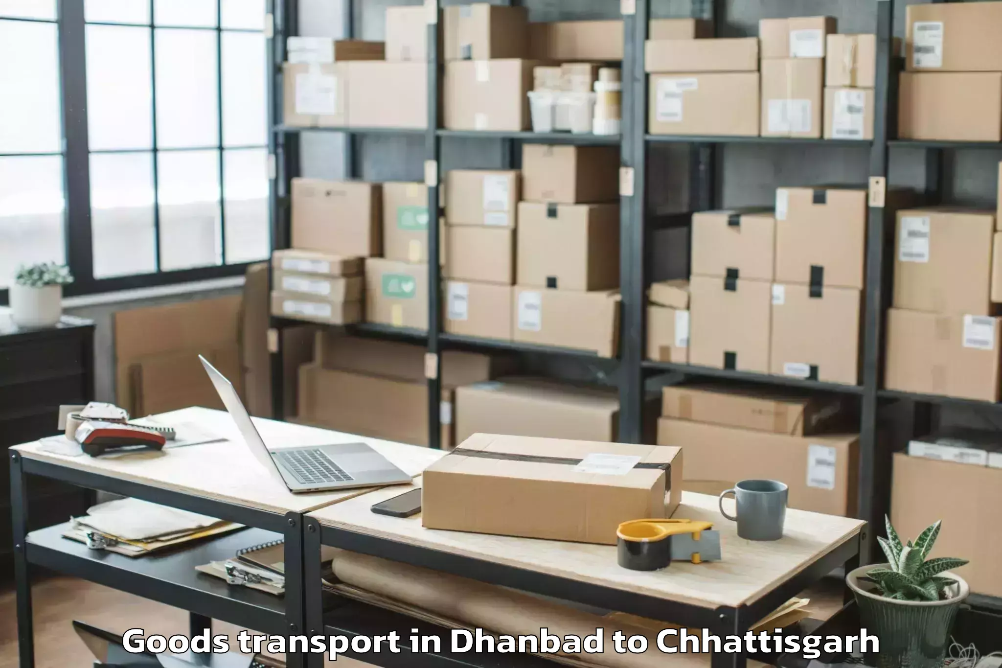 Leading Dhanbad to Balod Goods Transport Provider